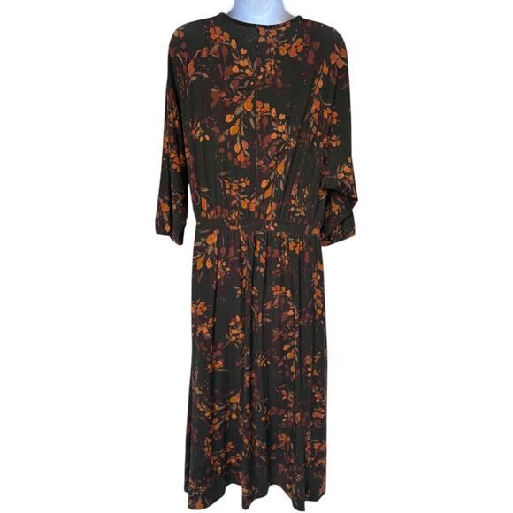 Garnet Hill Tencel Blend Stretchy Floral Surplice Top Wrap Style Dress size M - Picture 7 of 14